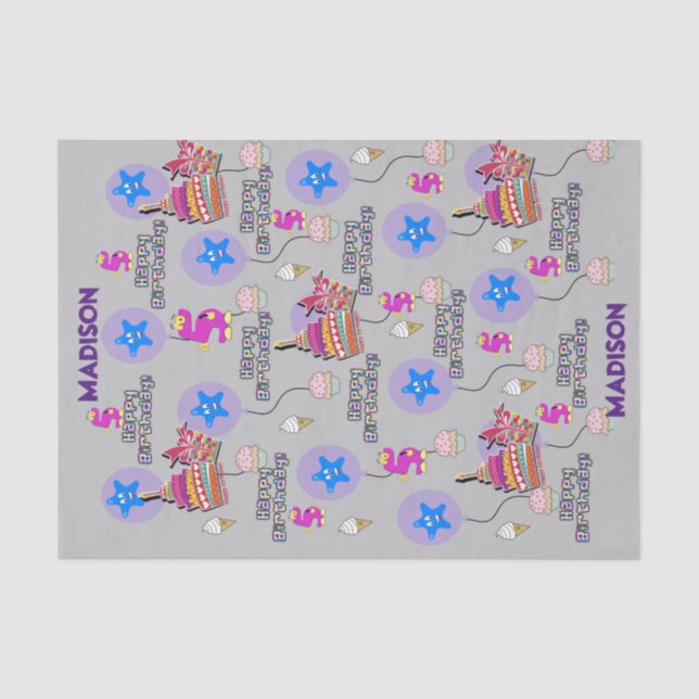 Happy 5th Birthday Tissue Paper #5 (Front)