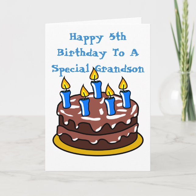 Happy 5th Birthday To a Special Grandson Cake Card (Front)