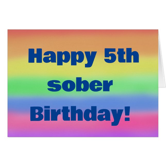 Happy 5th  sober birthday cards (Front Horizontal)