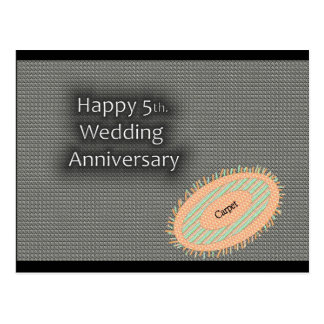 Happy 5th. Wedding Anniversary Postcard