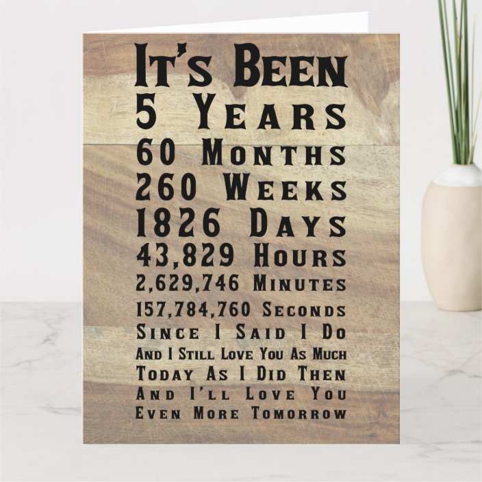 Happy 5th Wood Anniversary Card Zazzle Com