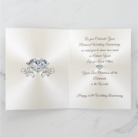 Happy 60th Anniversary Card Diamond, 2 Love Birds, Zazzle