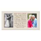 Happy 60th Anniversary Ivory Double Photo Frame (Front)