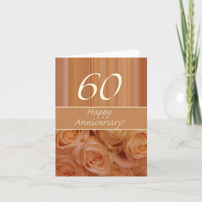 Happy 60th Anniversary roses Card (Front)