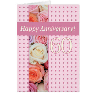 Happy 60th Anniversary roses Cards
