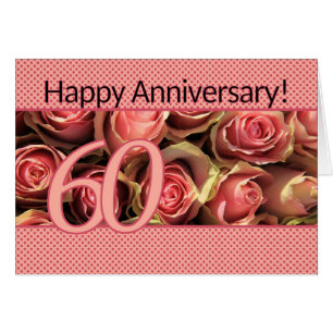 Happy 60th Anniversary roses Cards