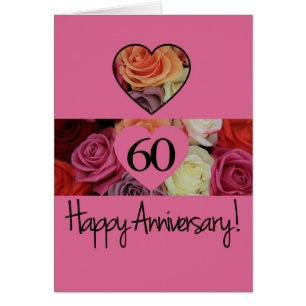 Happy 60th Anniversary roses Cards