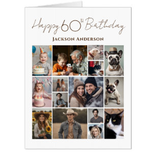 Happy 60th Birthday 15 Multiple Photo  Card