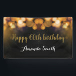 Happy 60th Birthday Banner. Black and Gold Glitter Banner<br><div class="desc">Happy 60th Birthday Banner for women or man. Black and Gold Glitter Birthday Party Banner. Gold Glitter Confetti. Black and White Stripes. Printable Digital. For further customization,  please click the "Customize it" button and use our design tool to modify this template.</div>