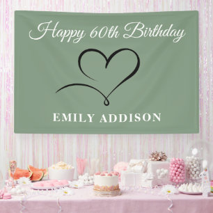 Happy 60th Birthday Banner with Custom Text Option