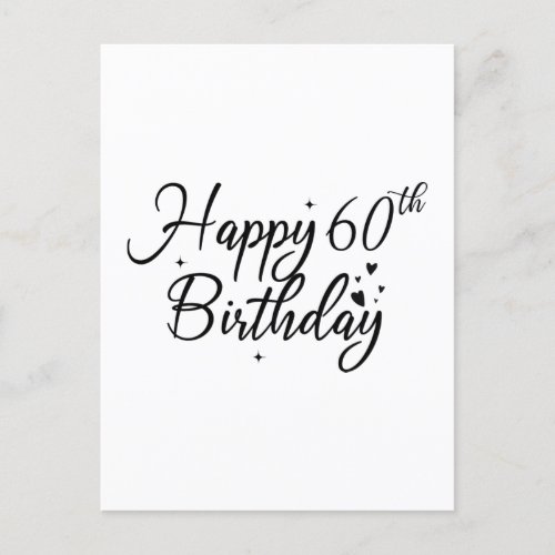 Happy 60th Birthday Cake Topper 60 Years Old Bday Postcard