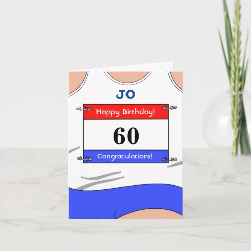 Happy 60th Birthday card for a runner