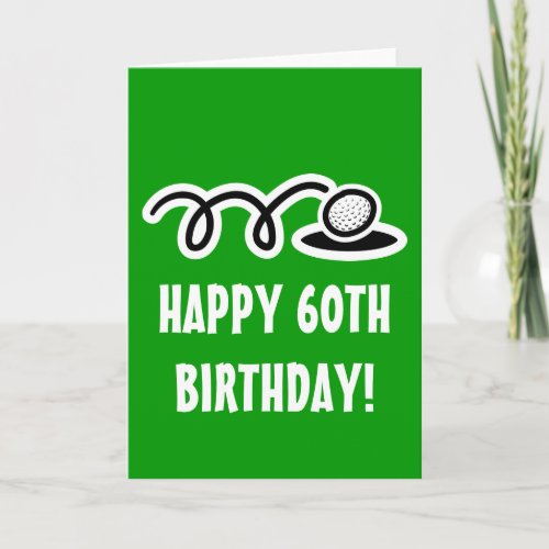 Happy 60TH Birthday card for golf enthusiasts
