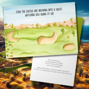 Happy 60th Birthday Desert Golf Course Watercolor Card
