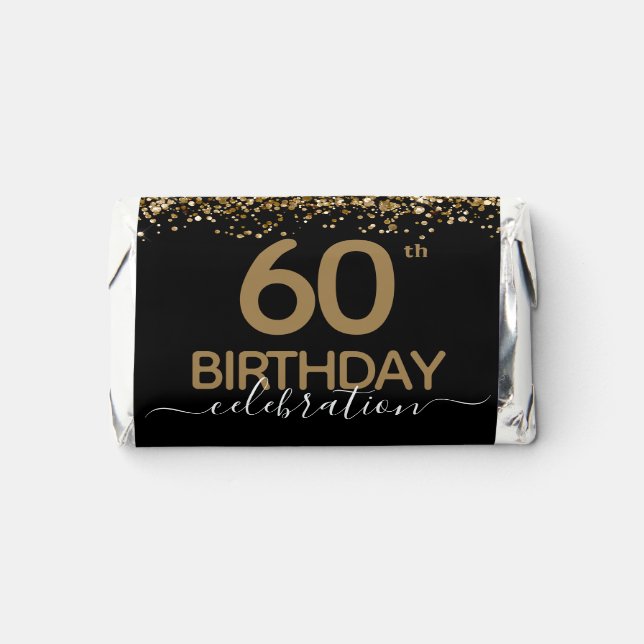 Happy 60th Birthday Fun Bold Confetti Hershey's Mi Miniatures (Front)