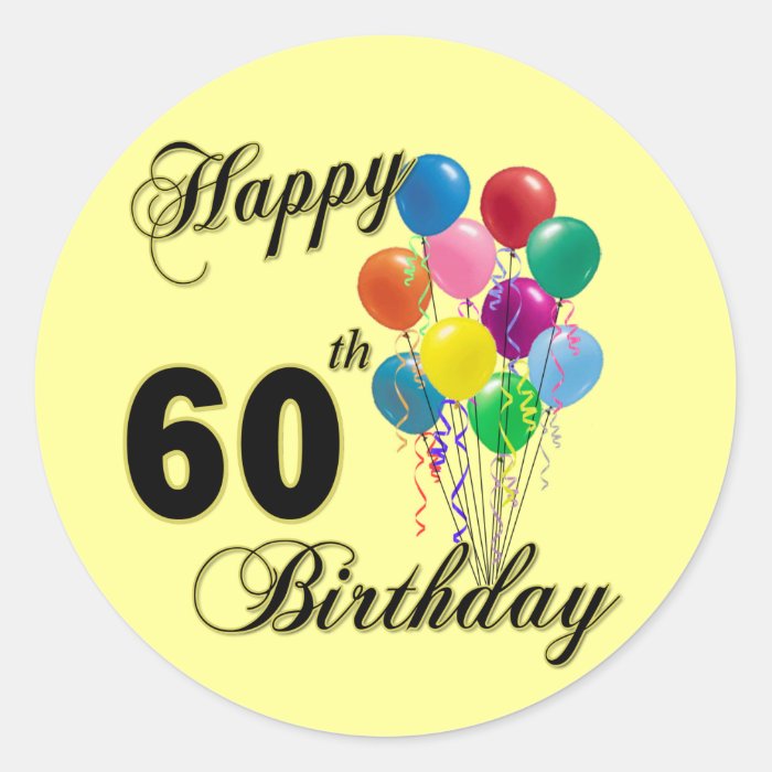 Happy 60th Birthday Gifts and Birthday Apparel Sticker