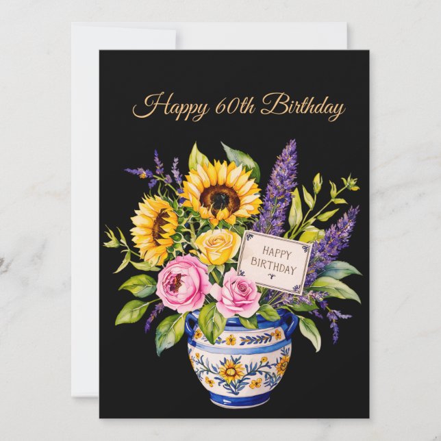 Happy 60th Birthday. Greeting Card (Front)