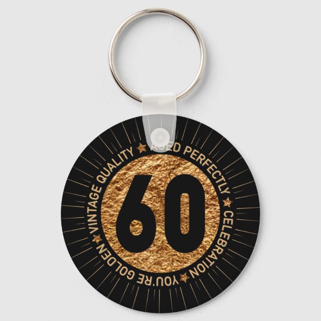 HAPPY 60TH BIRTHDAY KEYCHAIN (Front)