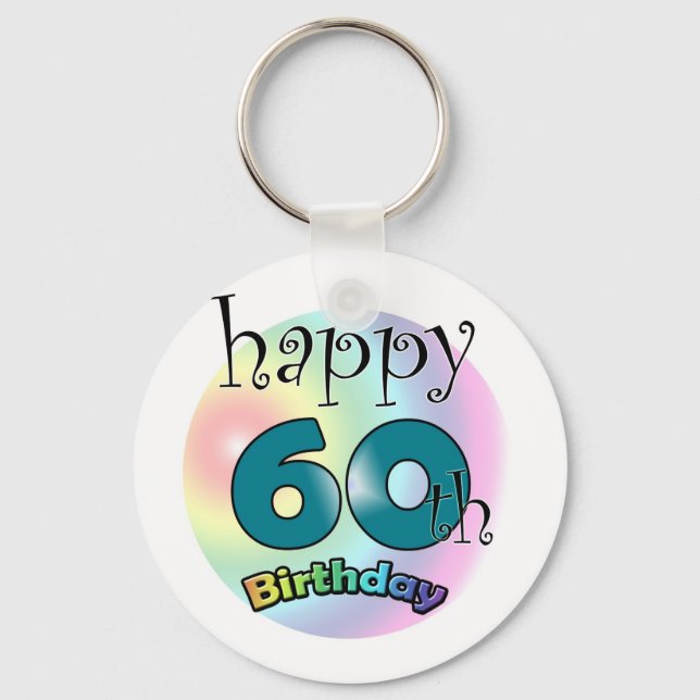 Happy 60th Birthday Keychain (Front)