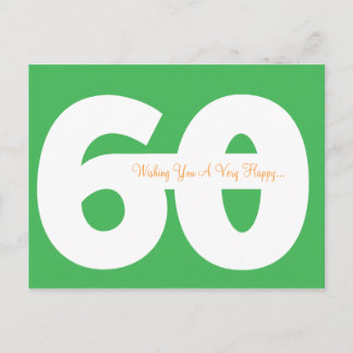 Happy 60th Birthday Milestone Postcards - in Green