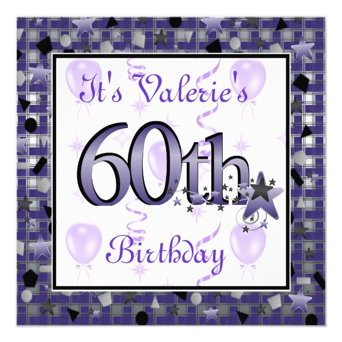 Happy 60th Birthday Party InvitationPERSONALIZED