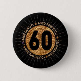 HAPPY 60TH BIRTHDAY PINBACK BUTTON