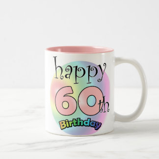Happy 60th Birthday (Pink) Two-Tone Coffee Mug