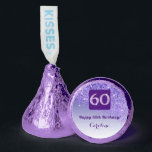 Happy 60th Birthday Purple Glitter Sweet  Hershey®'s Kisses®<br><div class="desc">Happy 60th Birthday Purple Glitter Sweet will surely add sparkle to your Sixtieth Birthday celebration. These delicious Hershey’s Kisses chocolates feature a chic Purple ombre background with a modern falling Purple glitter and bright stars. The Gold and Purple Glitter Number 60 is unique to announce the celebration of her Sixty...</div>