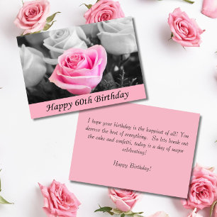 Happy 60th Birthday Rose Photography Card