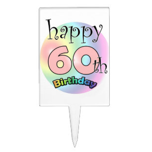 Happy 60th Birthday (roze) Cake Topper