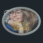 Happy 60th Birthday Script Personalized Photo Belt Buckle<br><div class="desc">Happy 60th Birthday Script Personalized Photo Belt buckle</div>