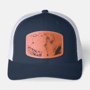 Happy 60th Birthday Script Personalized Photo Leather Patch Hat