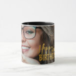Happy 60th Birthday Script Personalized Photo Mug<br><div class="desc">Happy 60th Birthday Script Personalized Photo Mug</div>