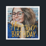 Happy 60th Birthday Script Personalized Photo Napkins<br><div class="desc">Happy 60th Birthday Script Personalized Photo Napkins</div>