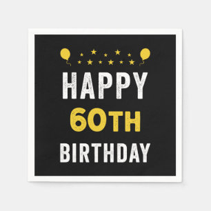 Happy 60th Birthday Sexagenarian Celebration Party Napkins