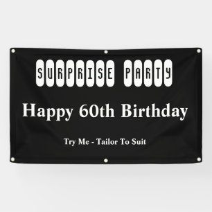 Happy 60th Birthday Surprise Party Banner