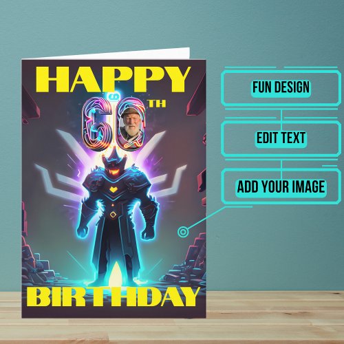 Happy 60th Leveling Up Hero Birthday Card