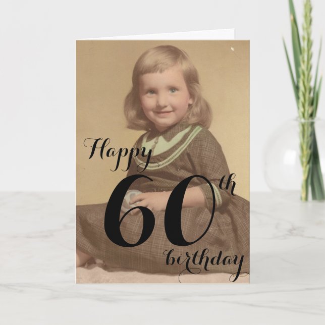 Happy 60th Photo Birthday Card  (Front)