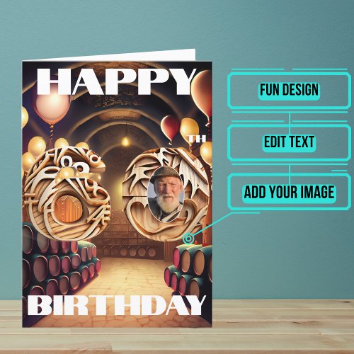 Happy 60th Vintage Wine Barrels Birthday Card