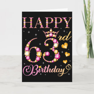 Happy 63rd Birthday 63 Years Old Men Women Birthda Card