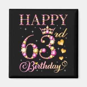 Happy 63rd Birthday 63 Years Old Men Women Birthda Magnet