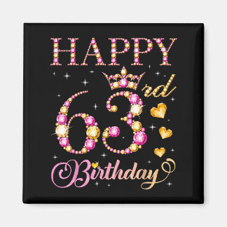 Happy 63rd Birthday 63 Years Old Men Women Birthda Magnet