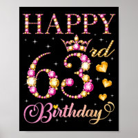 Happy 63rd Birthday 63 Years Old Men Women Birthda