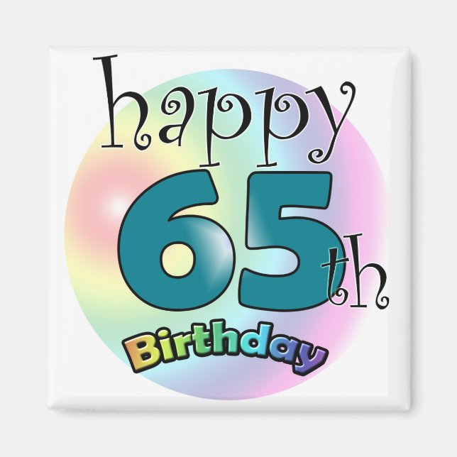 Happy 65th Birthday (blauw) Magnet (Front)