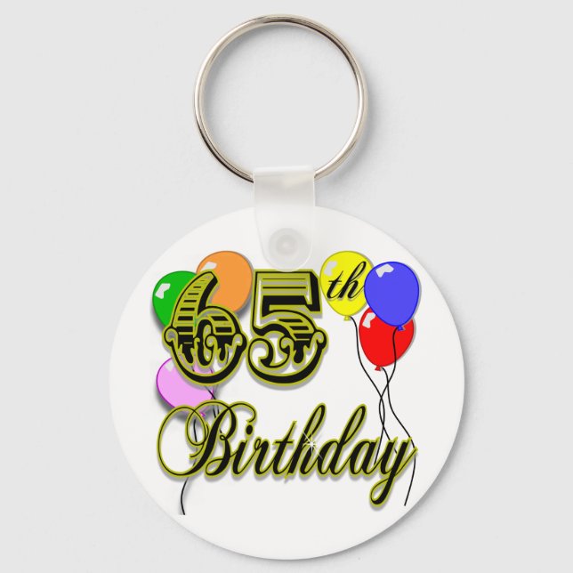 Happy 65th Birthday Merchandize Keychain (Front)