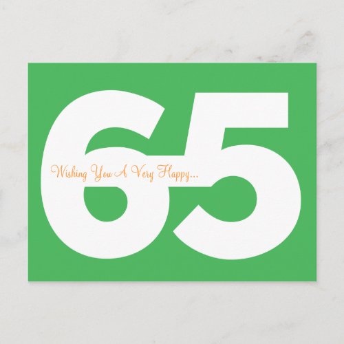 Happy 65th Birthday Milestone Postcards _ in Green