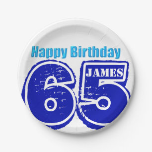 Happy 65th Birthday Personalized Paper Plate
