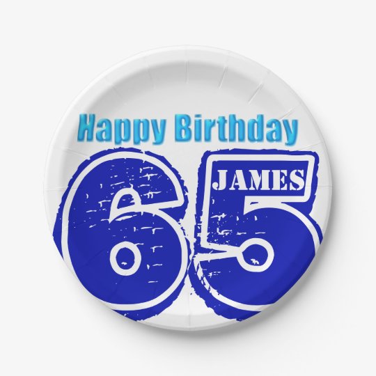 Happy 65th Birthday Personalized Paper Plates | Zazzle.com