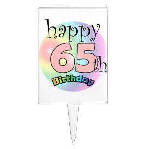 Happy 65th Birthday (Pink) Cake Topper