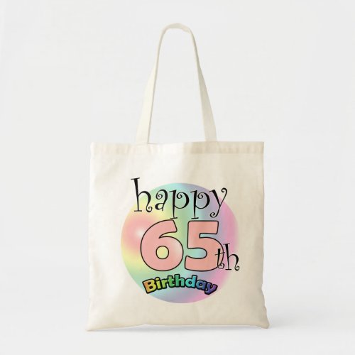 Happy 65th Birthday Pink Tote Bag